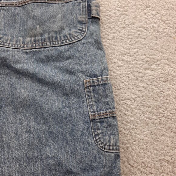 Vintage Wrangler Denim Jean Shorts Mens Size 36 Blue Relaxed Fit Carpenter Style - Picture 9 of 10